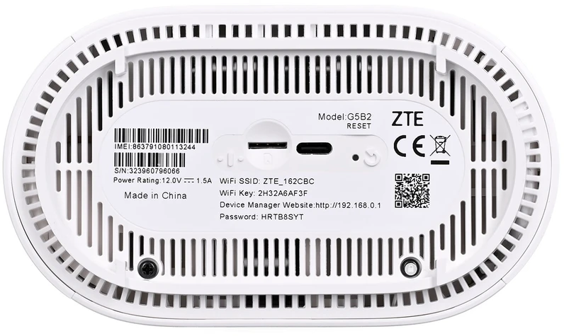 Belaidis maršrutizatorius ZTE G5B2, Wi-Fi 6 (802.11ax), AX3600 (dvijuostis), Gigabit