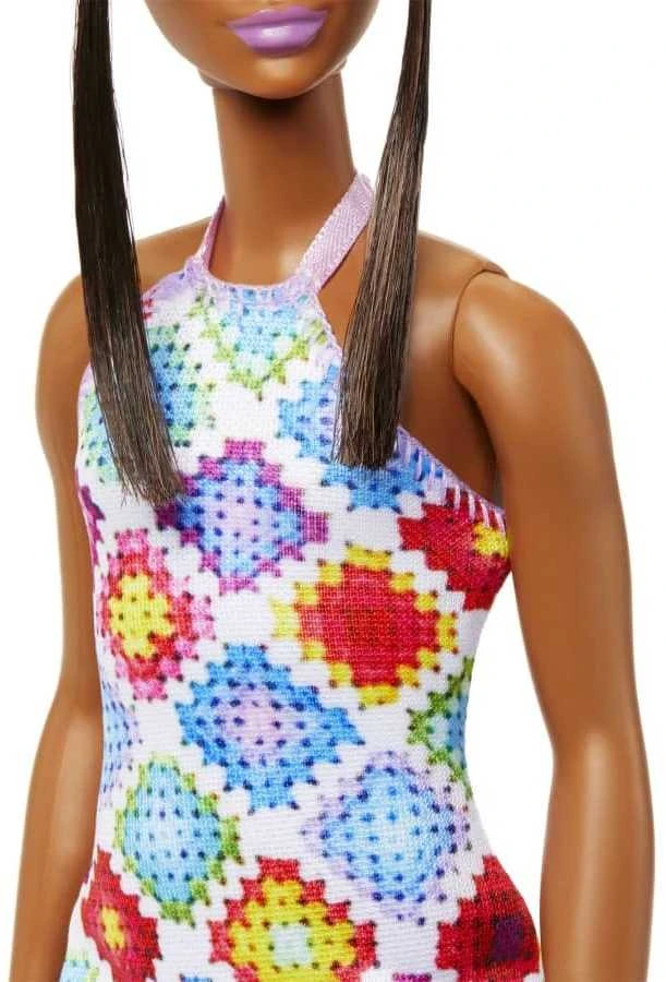 Mattel Barbė fashionistas lėlė spalvinga suknele