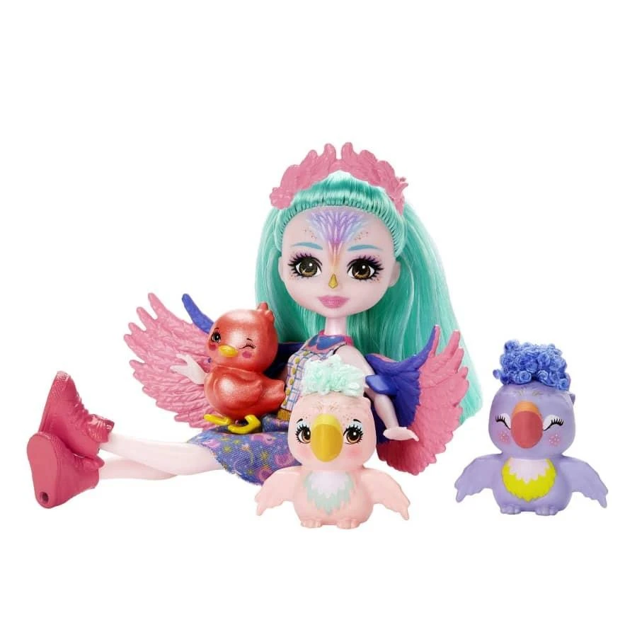 Mattel „Enchantimals“ herojų paukščių kikilių šeima aprašymas - Prekės nuotrauka