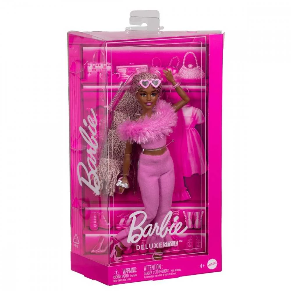 Mattel BARBIE DELUXE FASHIONISTAS lėlė rožiniu kostiumu (HYV28)
