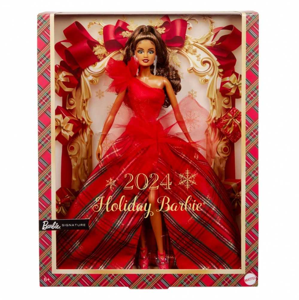Mattel Lėlė Barbie Signature 2024 Holiday su languota suknele