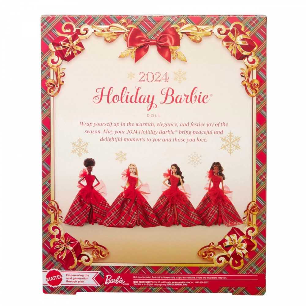 Mattel Lėlė Barbie Signature 2024 Holiday su languota suknele