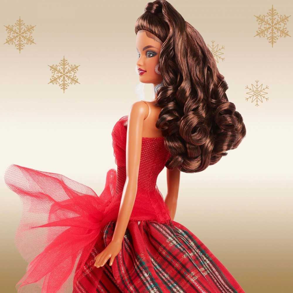 Mattel Lėlė Barbie Signature 2024 Holiday su languota suknele