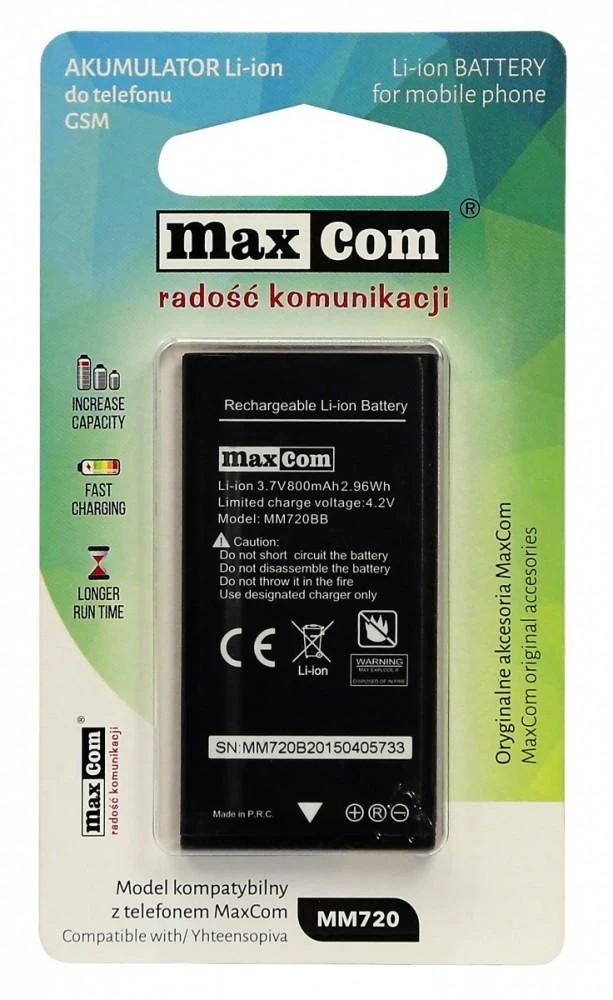 Originali Maxcom MM720/MM721 baterija – 800 mAh (masinis)