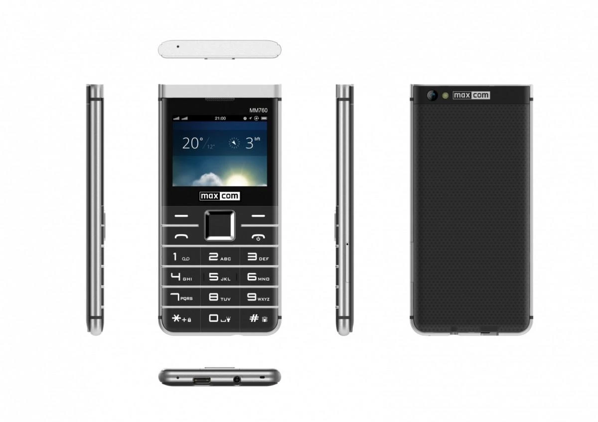 Maxcom MM760 Dual SIM mobilusis telefonas Juoda ir sidabrinė