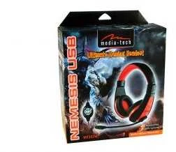 Media-Tech MT3574 NEMESIS USB - Stereo USB ausinės skirta gamers, kabelis remote control