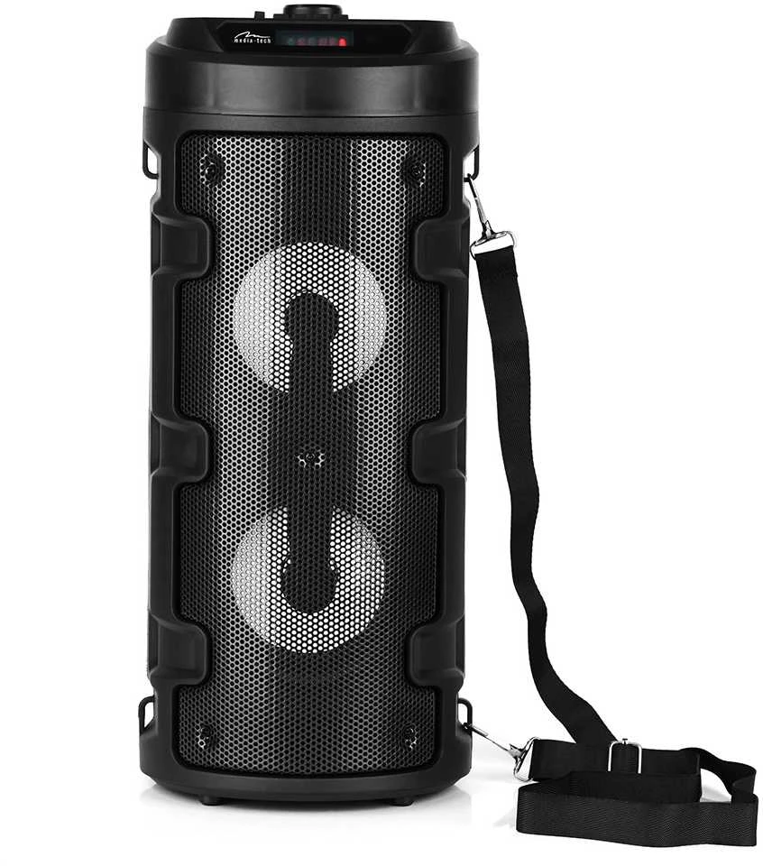 Media-Tech Garsiakalbis partybox keg bt mt3165 v2.0 karaoke/bluetooth 5.0+edr/fm/mp3/microsd/usb/equalizer/aux/jack 6.3/pilot/dirželis/usb-c/led/rms 40w/pmpo 1000w