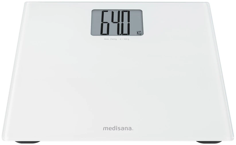 Medisana PS 470 XL vonios svarstyklės iki 250 kg | Perkrovos indikatorius | Baltos