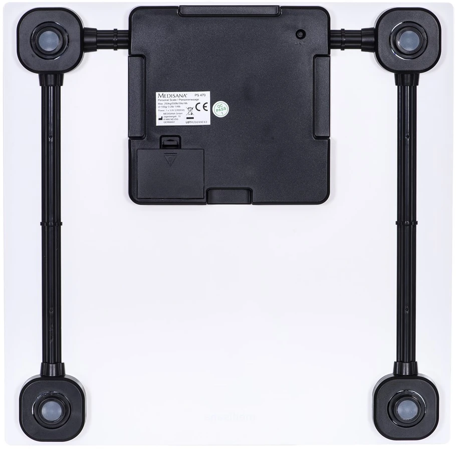 Medisana PS 470 XL vonios svarstyklės iki 250 kg | Perkrovos indikatorius | Baltos