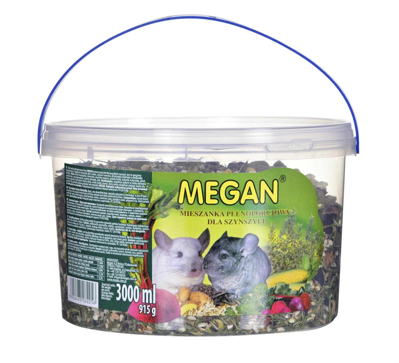 Pašaras šinšiloms Megan, 915 gr