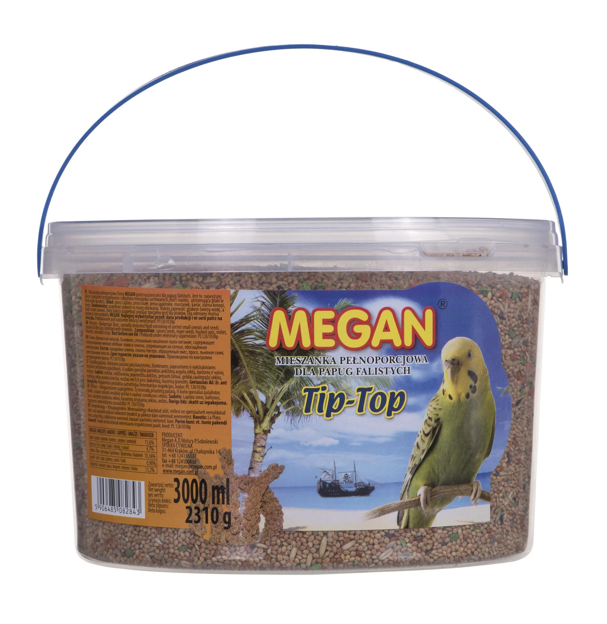 Pašaras banguotosioms papūgėlėms Megan, 2.31 kg