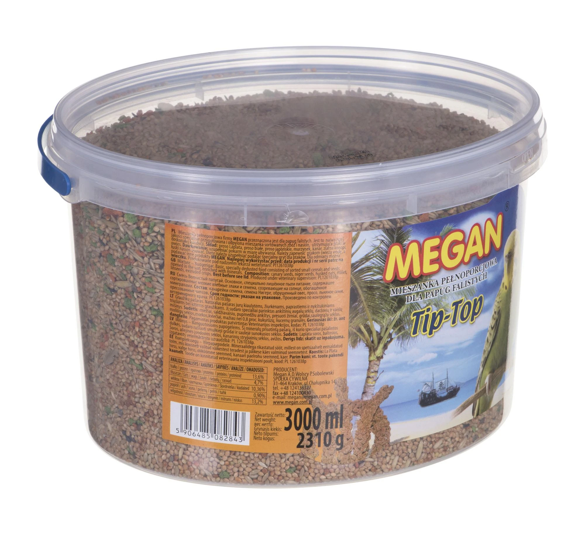 Pašaras banguotosioms papūgėlėms Megan, 2.31 kg