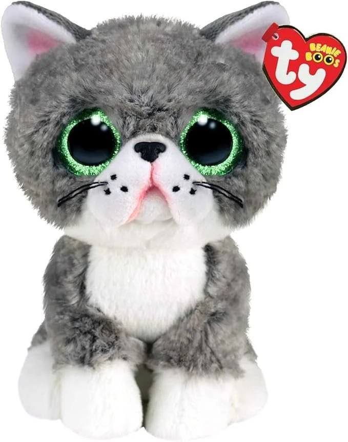 TY Beanie Boos Pliušinis žaislas - pilkas kačiukas, 15 cm aprašymas - Prekės nuotrauka