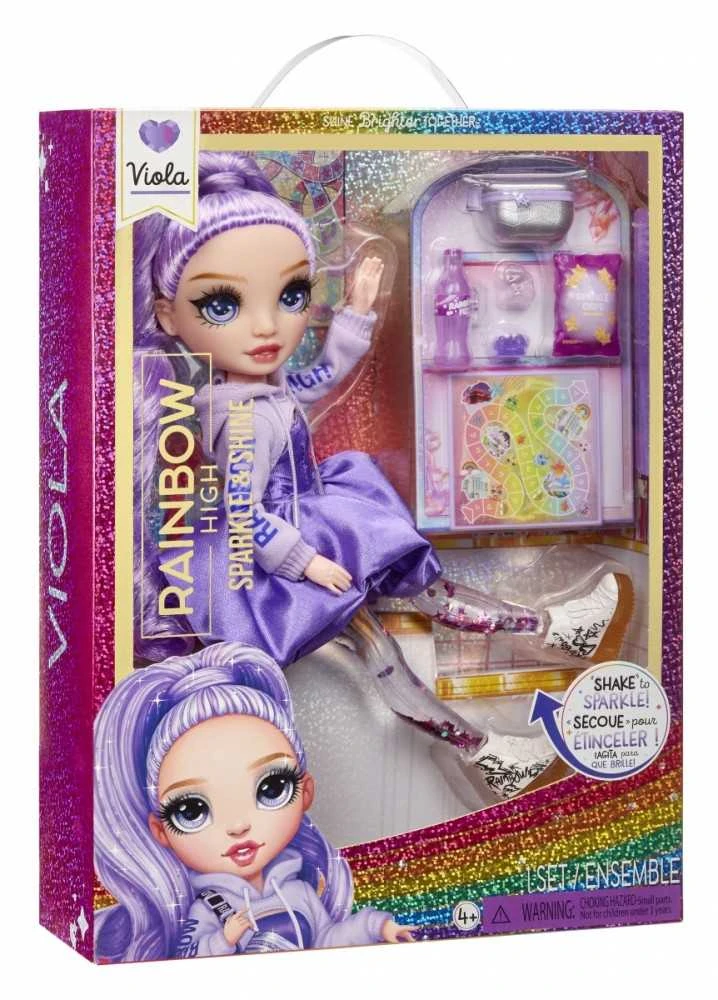 MGA Lėlė Rainbow High Sparkle & Shine Viola su blizgančiomis kojomis