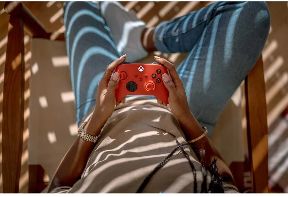 „Microsoft XBOX“ belaidis valdiklis „Raudona Bluetooth“ / USB žaidimų pultas Analoginis / skaitmeninis „XBOX“, „XBOX One“, „XBOX“ serija S, „XBOX“ serija X