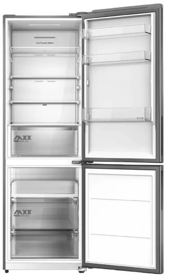 Midea Šaldytuvas | MDRB548MME46 | Energijos efektyvumo klasė E | Laisvai stovintis | Kombinuotas | Aukštis 186 cm | No Frost sistema | Šaldytuvo grynoji talpa 271 L | Šaldiklio grynoji talpa 130 L | 35 dB | Pilkas