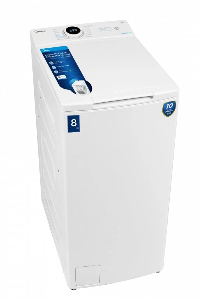 Midea Skalbimo mašina ładowana od góry mf100t80b/w-pl
