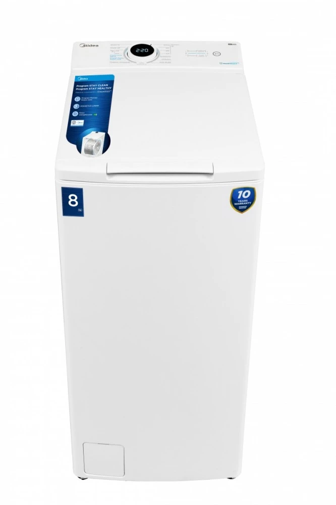 Midea Skalbimo mašina ładowana od góry mf100t80b/w-pl