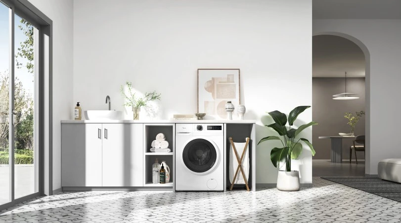 Midea Skalbimo mašina slim 8kg mf110w80/w-pl