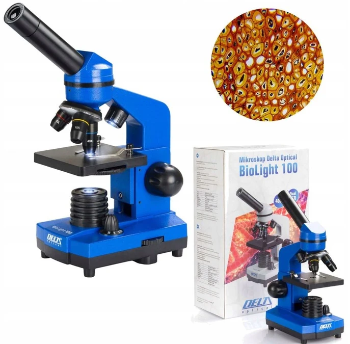 Deltaoptical Mikroskopas Biolight 100 Mėlyna
