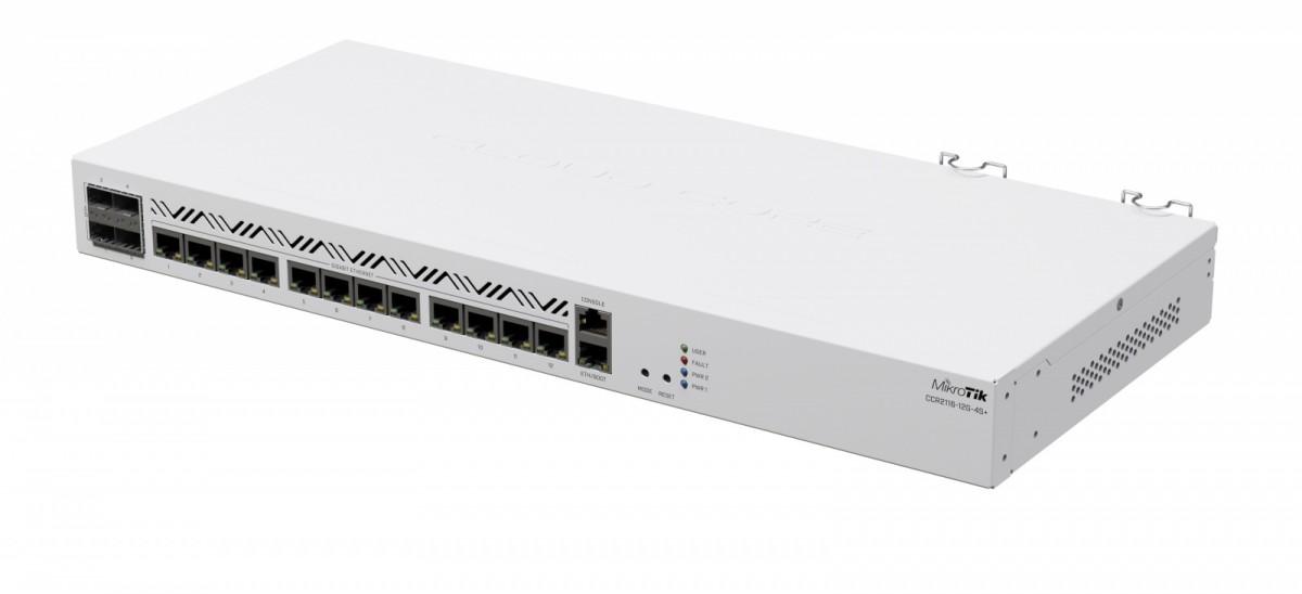 Mikrotik Cloud Core Maršrutizatorius CCR2116-12G-4S+, 16-CORE 2 GHZ ARM CPU, 16 GB DDR4 RAM, 4x10G SFP+ jungtys, 13xGigabit LAN jungtys, 1x RJ45 Serial port, 1x M.2 slots, 16 core CPU, 16 GB RAM, Dual redundant power supply, RouterOS L6 | MikroTik | Cloud Core Maršrutizatorius | CCR2116-12G-4S+ | Ethernet LAN (RJ-45) jungtys 13 | 12 mėn.