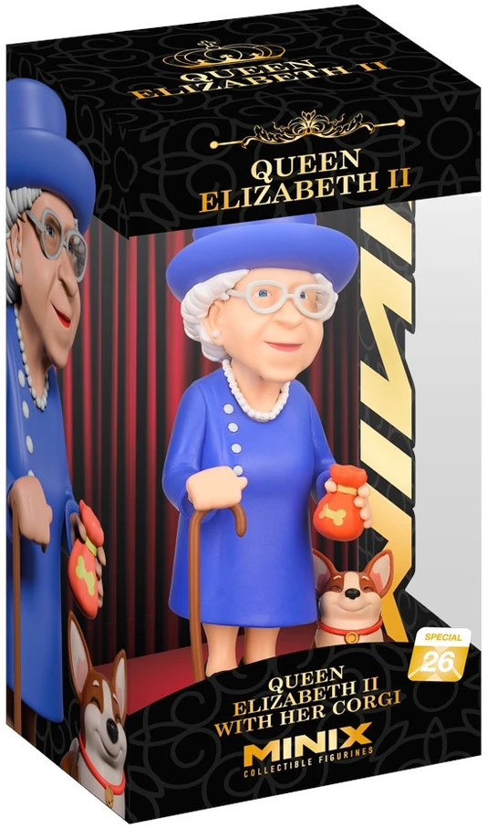 MINIX QUEEN ELIZABETH - QUEEN ELIZABETH II WITH CORGI