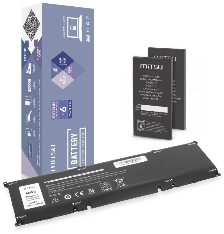 Mitsu Baterija 69KF2 do Dell Alienware M17 M15 R3 R4 Precision 5550 XPS 9500 9510 7260 mAh (84 Wh) 11,55 V
