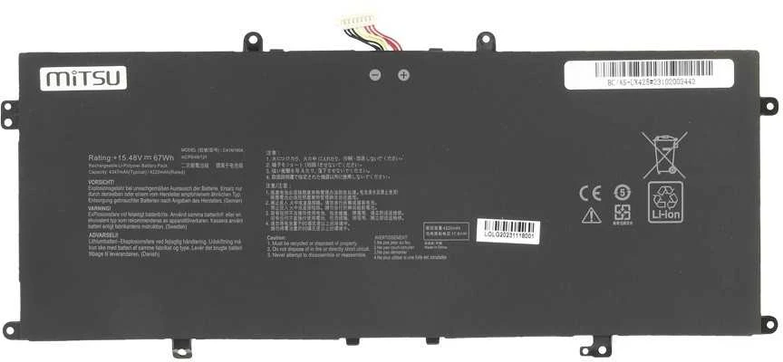 Mitsu C41N1904 Akumuliatorius, skirtas Asus UX325JA UX325EA UX363EA UM425IA UX425JA 4347 mAh (67 Wh) 15,48V