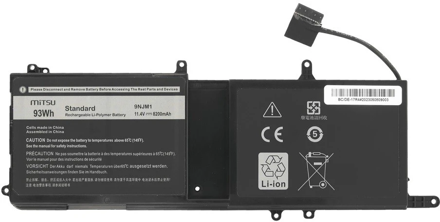 „Mitsu“ JK6Y6 baterija, skirta „Dell Platinum 3410 3510 Inspiron 5401 5402 5501 5502 5505“ 3600 mAh (41 Wh) 11,4 V