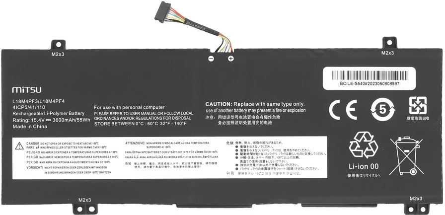 Mitsu Lenovo IdeaPad S540 3600 mAh (55 Wh) 15,4 V akumuliatorius l18m4pf3 l18c4pf4