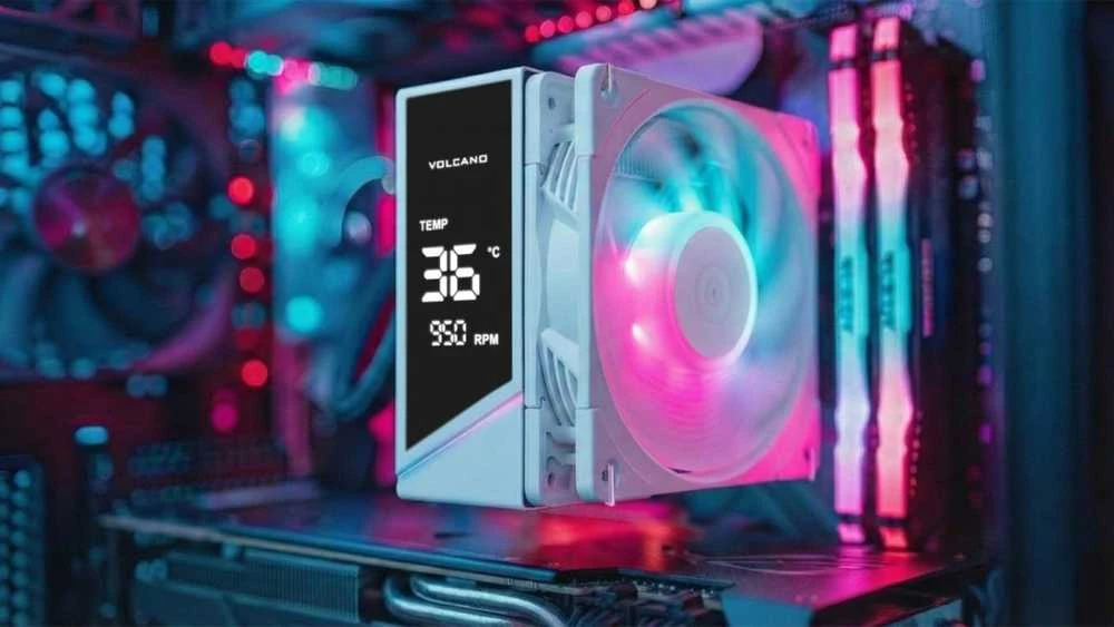 Modecom chłodzenie cpu volcano 0c t202 lcd argb baltas