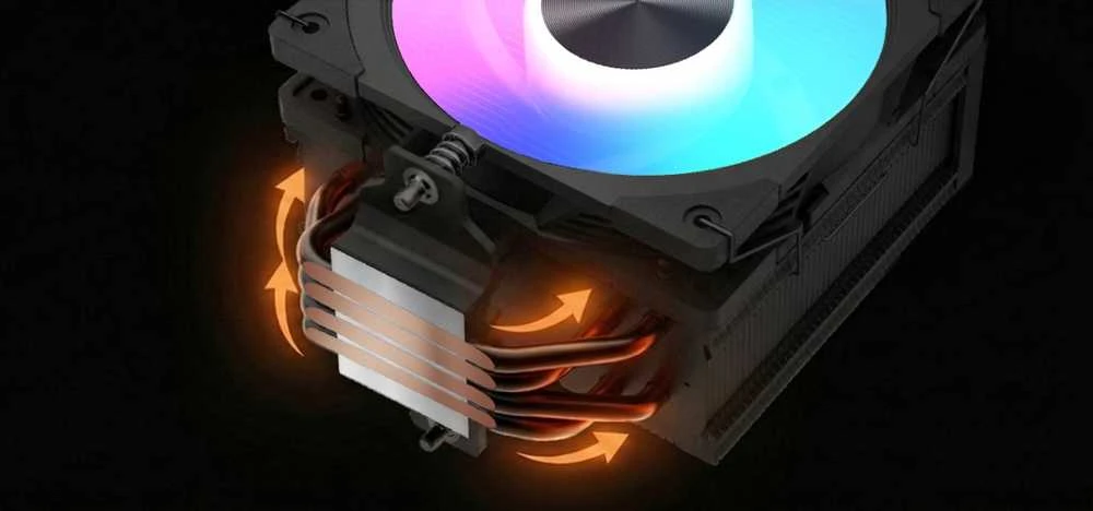 MODECOM Volcano 0C T101 ARGB Processor Oro vėsintuvas 12 cm Juodas