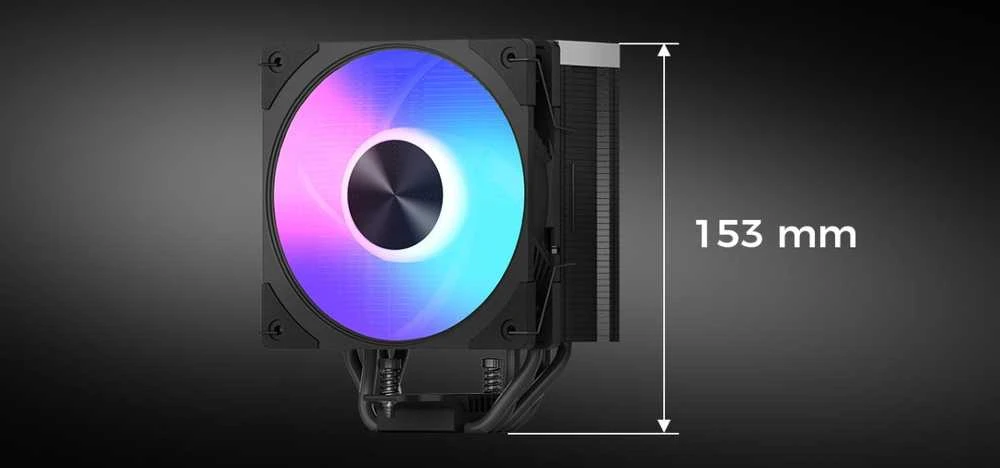 MODECOM Volcano 0C T701 ARGB Processor Oro vėsintuvas 12 cm Juodas