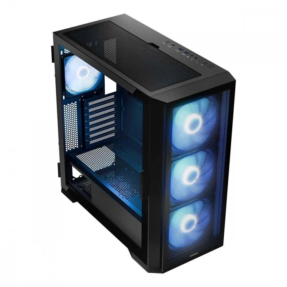 Modecom „Horizon ARGB Flow MIDI“ kompiuterio korpusas, juodas