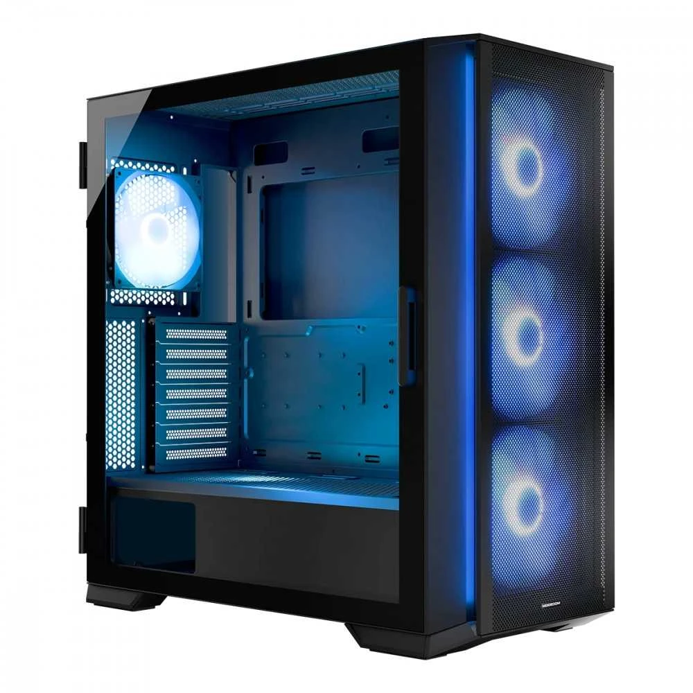Modecom „Horizon ARGB Flow MIDI“ kompiuterio korpusas, juodas