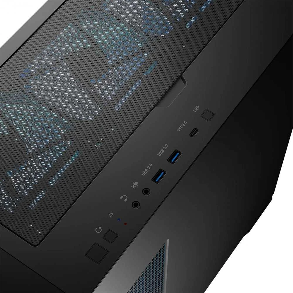 Modecom „Horizon ARGB Flow MIDI“ kompiuterio korpusas, juodas