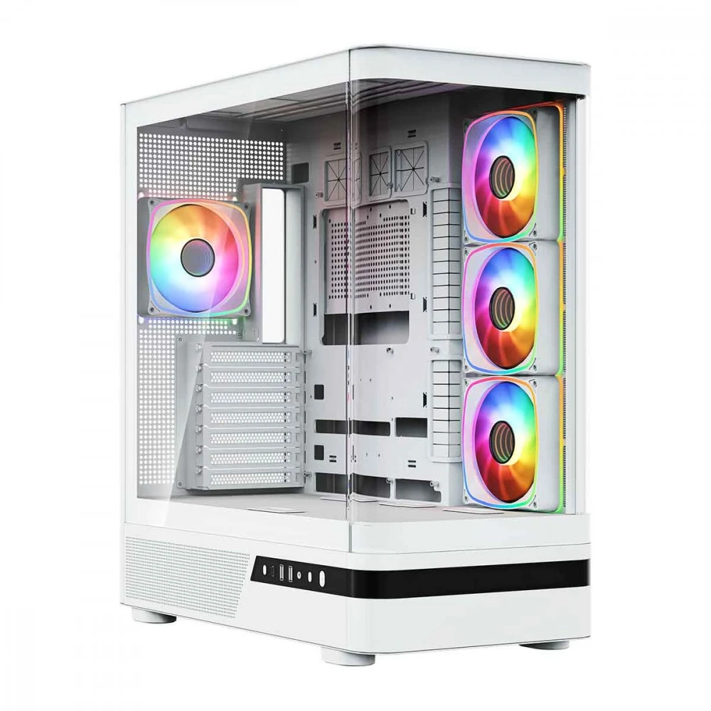 MODECOM PC CASE VOLCANO AQ 100 ARGB MIDI Baltas
