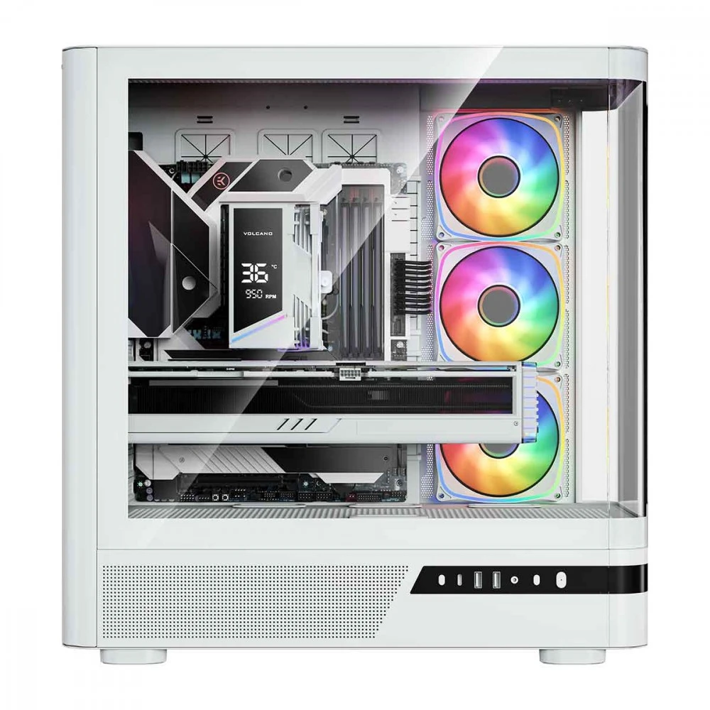 MODECOM PC CASE VOLCANO AQ 100 ARGB MIDI Baltas