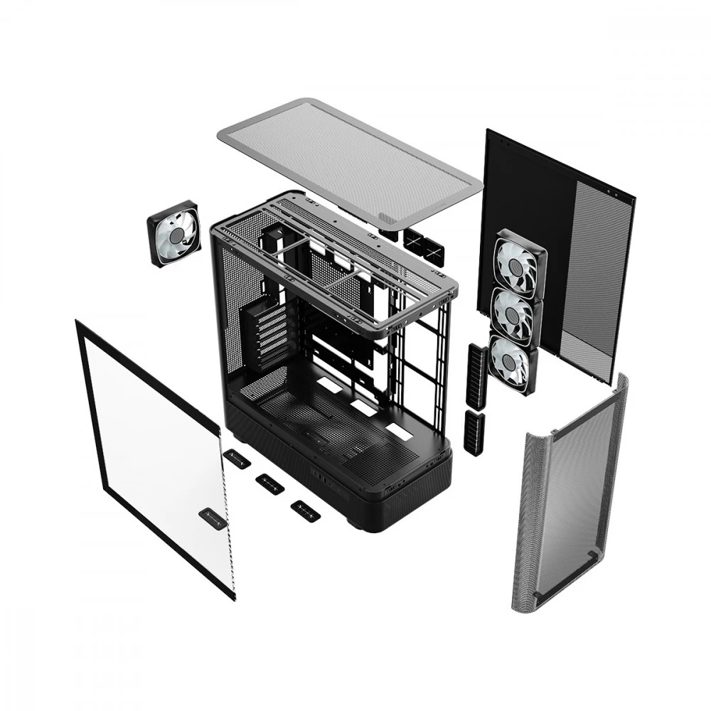 MODECOM PC CASE VOLCANO AQ 300 ARGB MIDI Juodas