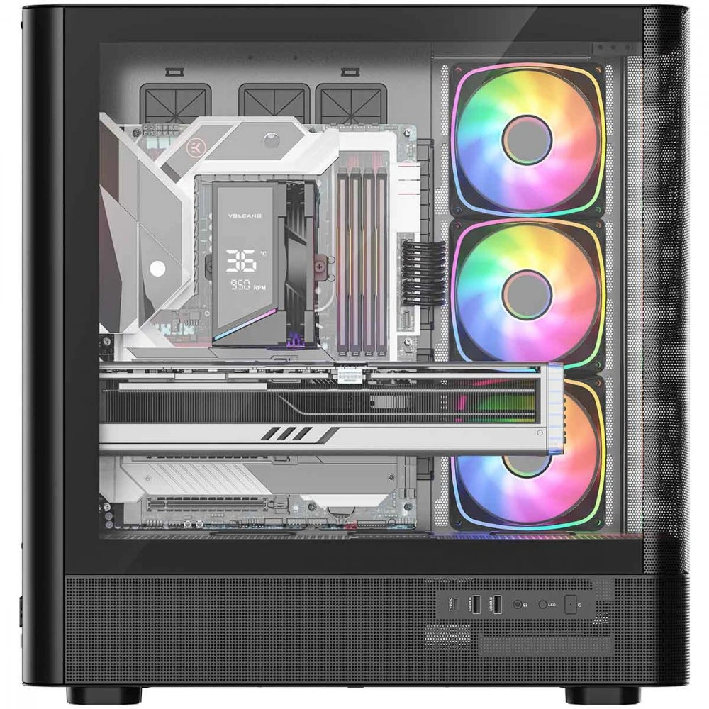MODECOM PC CASE VOLCANO AQ 300 ARGB MIDI Juodas