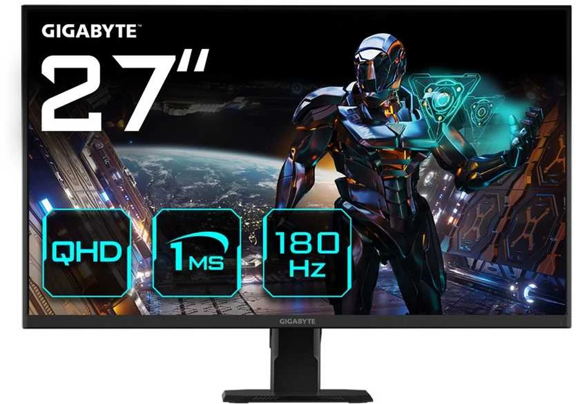 Monitorius Gigabyte | GS27QA EK1 | 27 " | IPS | QHD | 180 Hz | 1 ms | 2560 x 1440 pikselių | 300 cd/m² | HDMI jungtys quantity 2 | Juodas