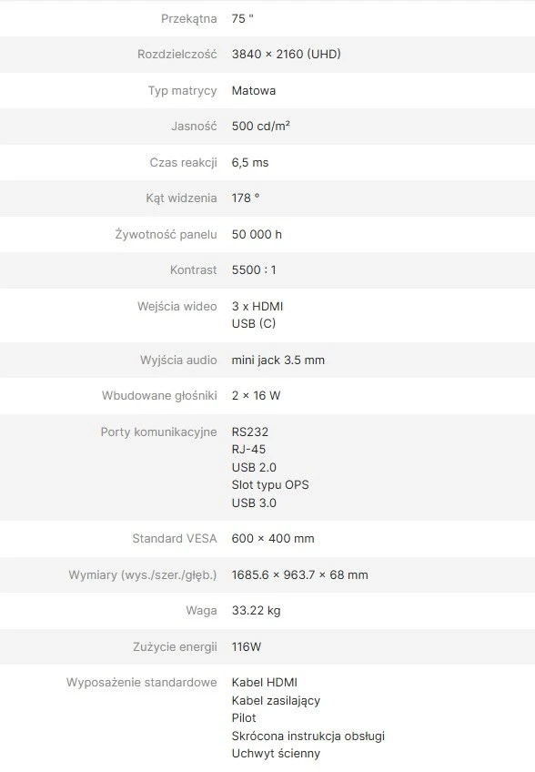 AVTEK DS2 75 colių informacinis monitorius