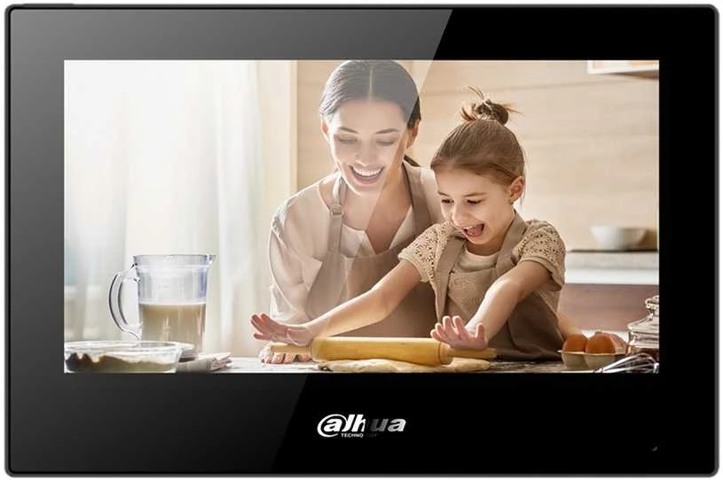 Dahua IP domofono monitorius VTH5321GB-W. 7 col. 1024x600. Wifi, PoE(802.3af). SIP. Andoid 8.1, Juodas