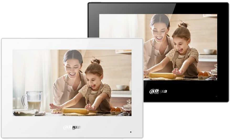 Dahua IP domofono monitorius VTH5321GB-W. 7 col. 1024x600. Wifi, PoE(802.3af). SIP. Andoid 8.1, Juodas