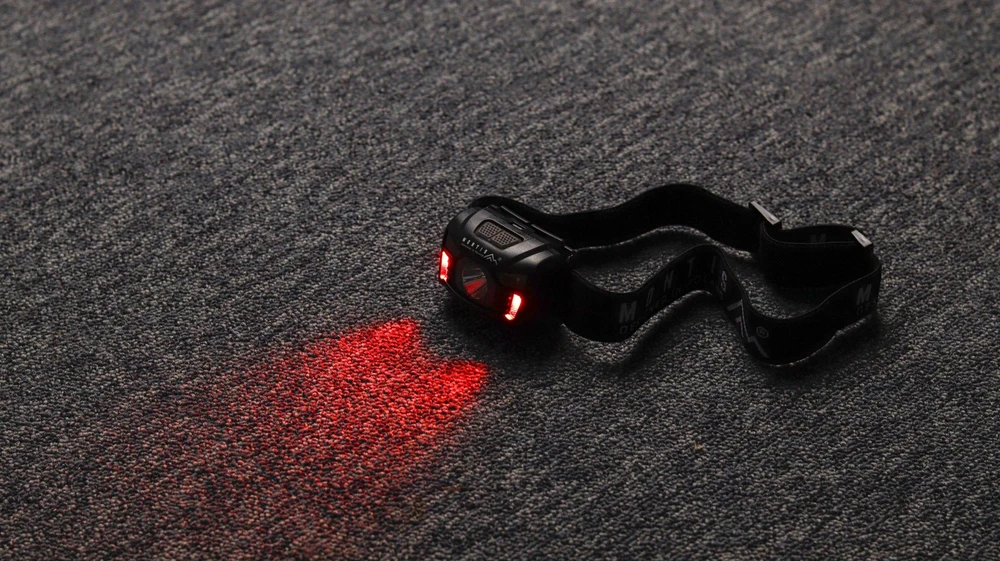 Montis Akumulatorowa latarka nagłowna su sensorem MT001 Juodas Headband prožektorius LED