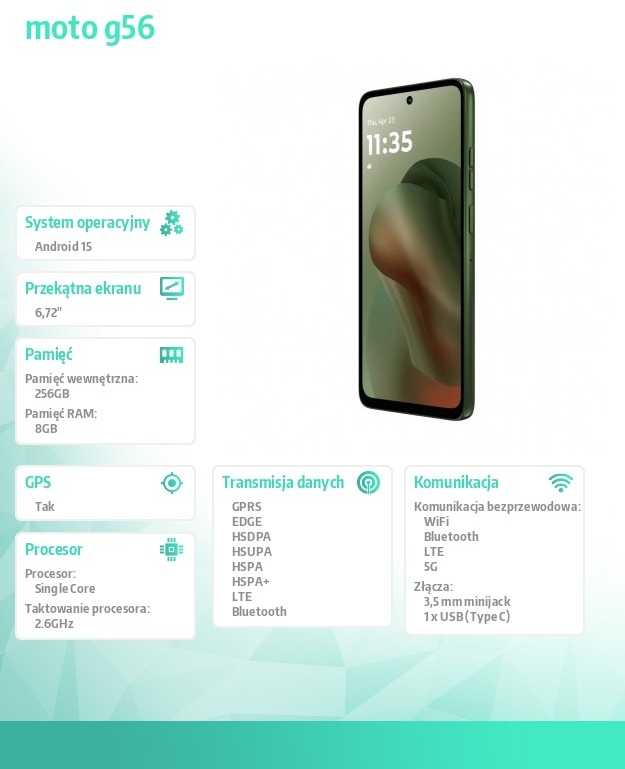 Motorola Moto g56 5G 8 GB 256 GB Dill