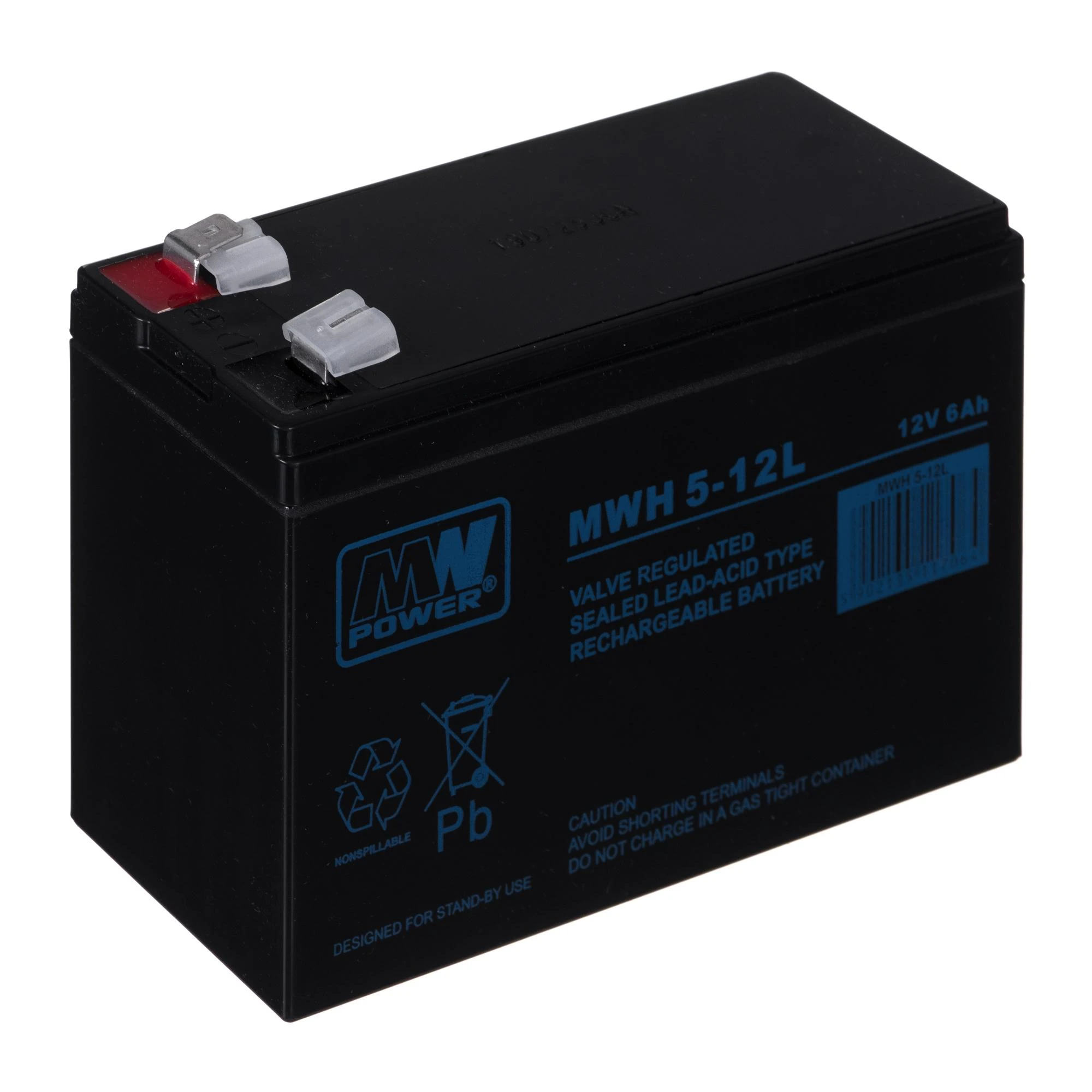 Lean Cars Akumuliatorius MW Power MWH5-12 12V 6,0Ah 213w /10min. AGM, skirtas APC Fideltronik SBH200-12, HR1224W, BL1250 UPS