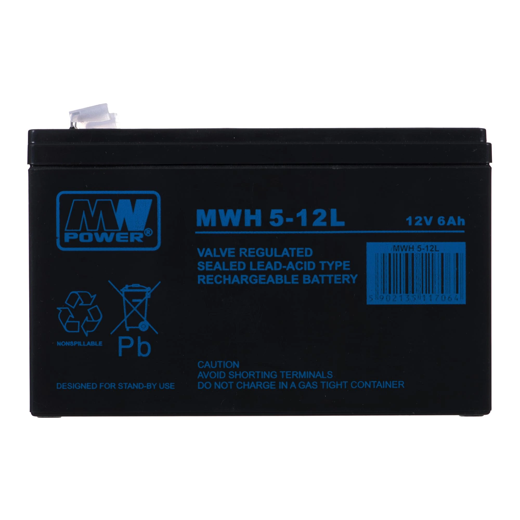 Lean Cars Akumuliatorius MW Power MWH5-12 12V 6,0Ah 213w /10min. AGM, skirtas APC Fideltronik SBH200-12, HR1224W, BL1250 UPS