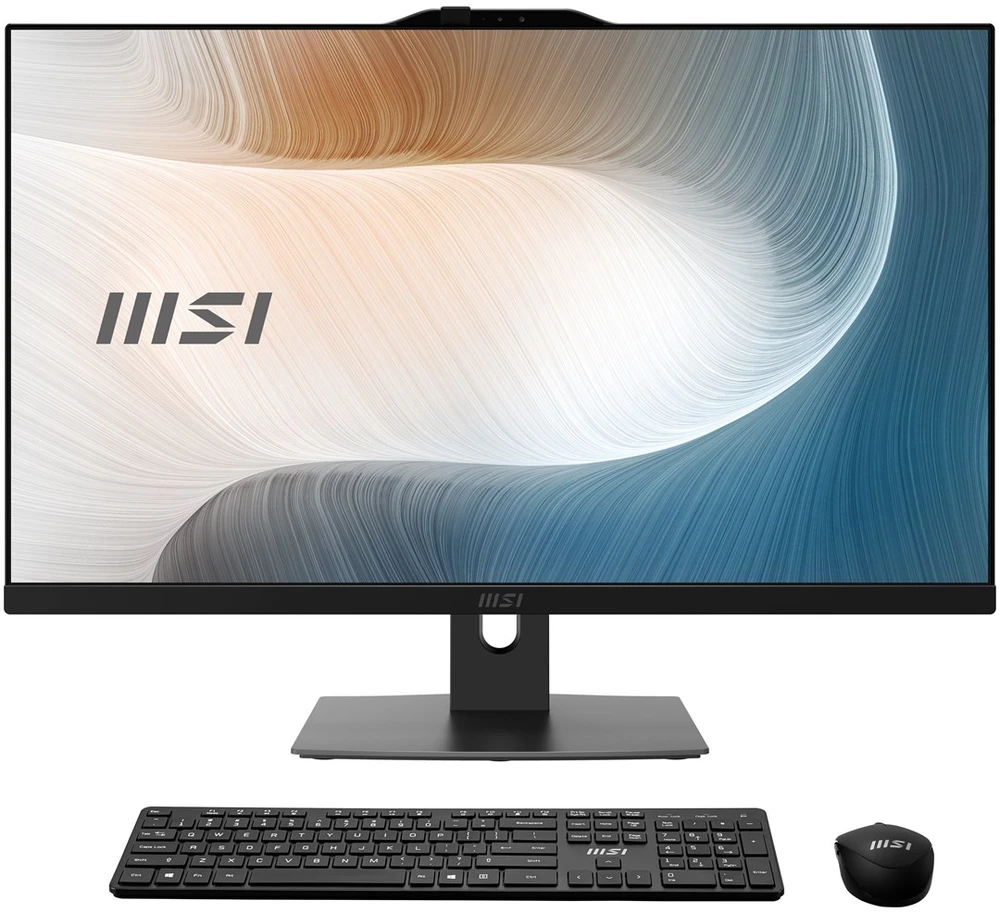 Stacionarus kompiuteris MSI Modern AM272P 1M-1293XEU All-in-One PC/workstation Intel Core 5 120U 68.6 cm (27") 1920 x 1080 pikselių 16 GB DDR5-SDRAM 512 GB SSD Wi-Fi 6E (802.11ax) Juodas