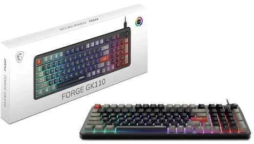 MSI FORGE GK110 US | Klaviatūra žaidimams | su laidu | US | Membrane | Juodas
